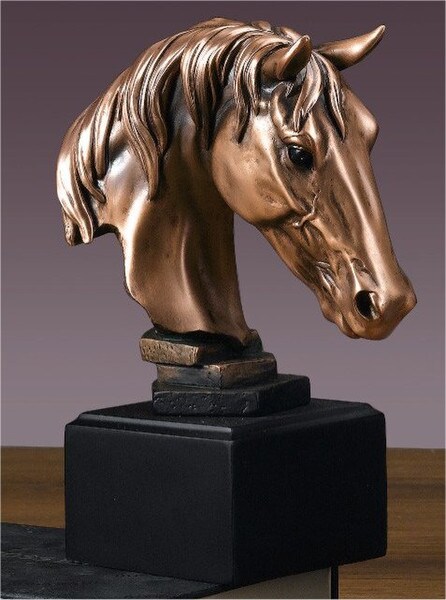 Horse Head Sculptural Bust Great for Trophies and Awards Sculptures